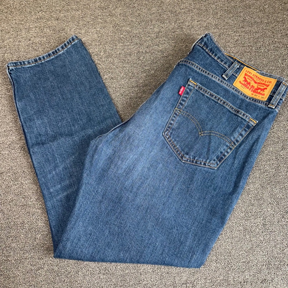 Levis 511 Slim Fit Jeans Mens 40x30 Medium Wash Blue Denim Causal Wear